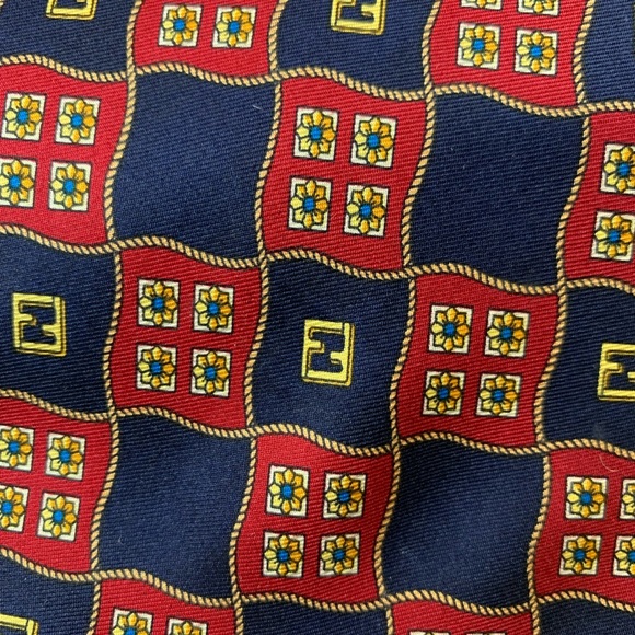 FENDI Cravatte TIE Necktie Whimsical FF Silk Italy - Picture 2 of 9